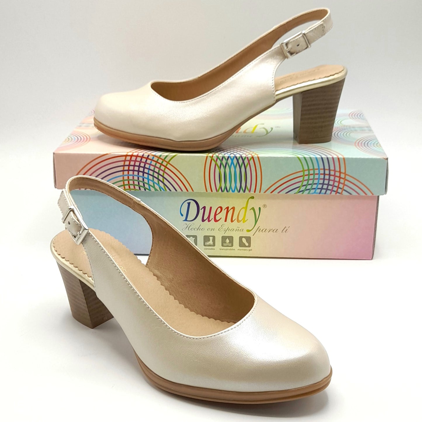 Zapato mujer Duendy 101 Beige Platino