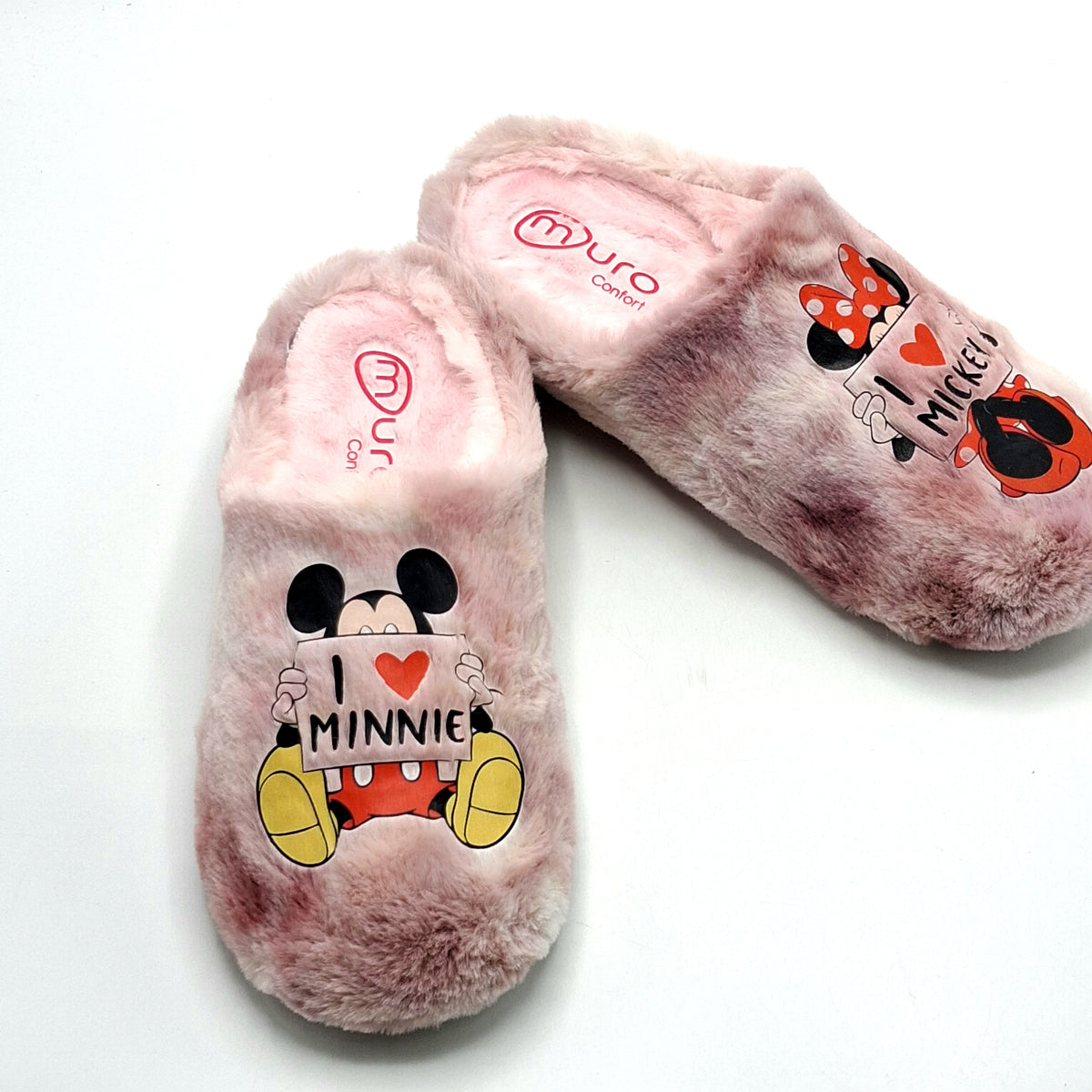 ZAPATILLA ZUECO MURO 2718 MICKEY MOUSE Y MINNIE ROSA