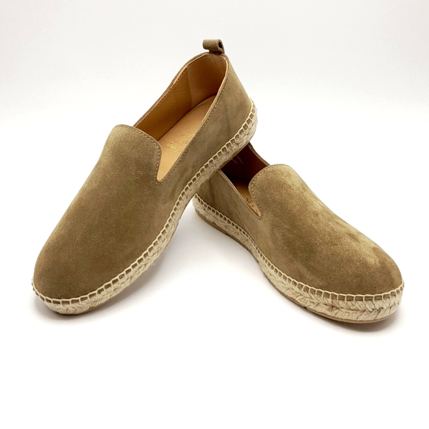 Alpargatas esparto hombre piel KAKI 575