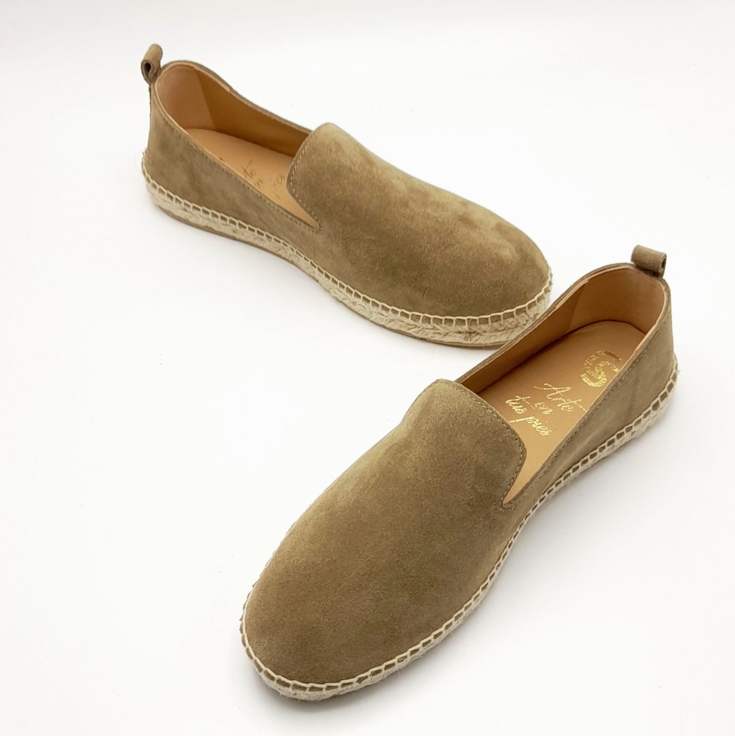 Alpargatas esparto hombre piel KAKI 575