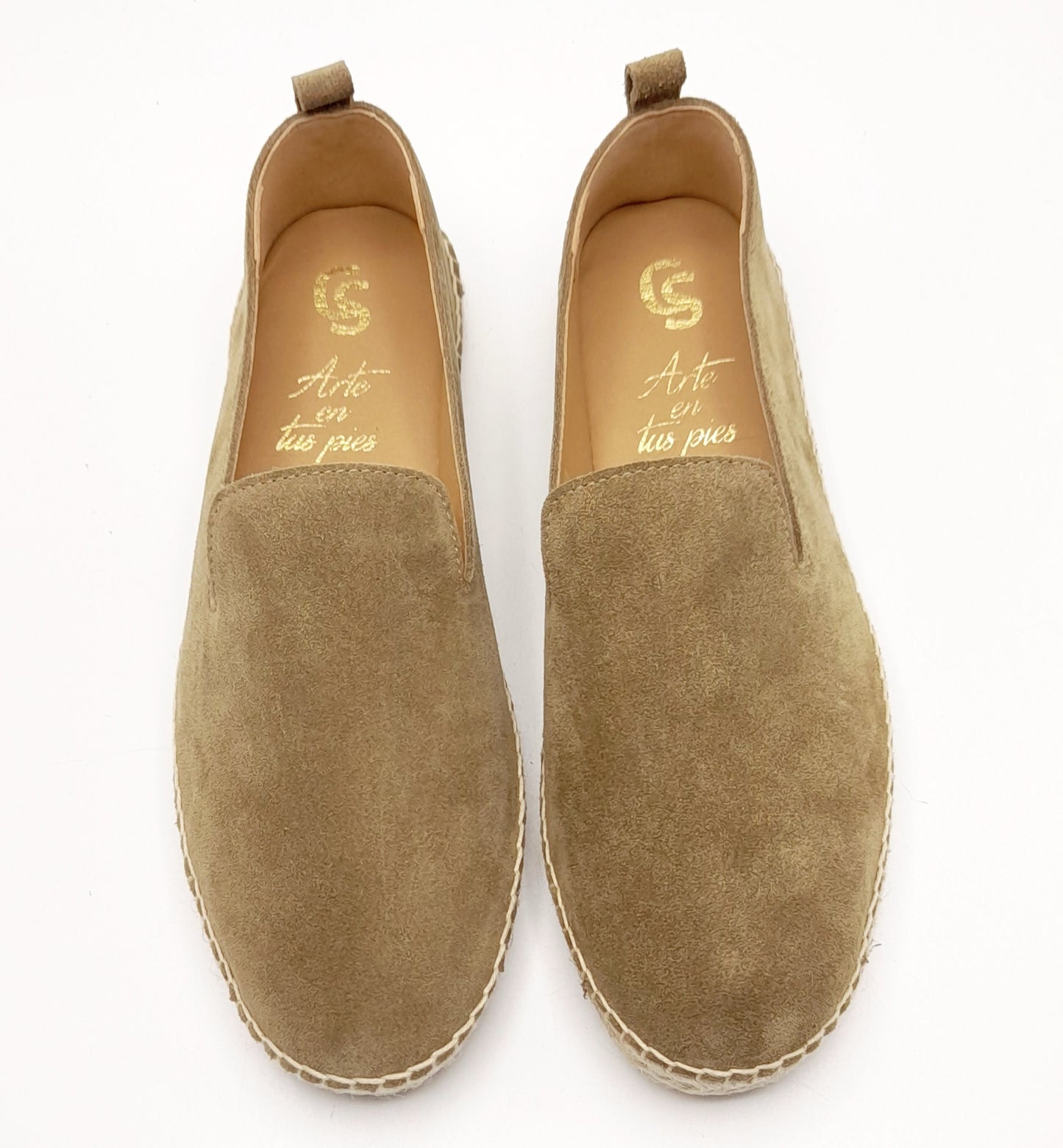 Alpargatas esparto hombre piel KAKI 575