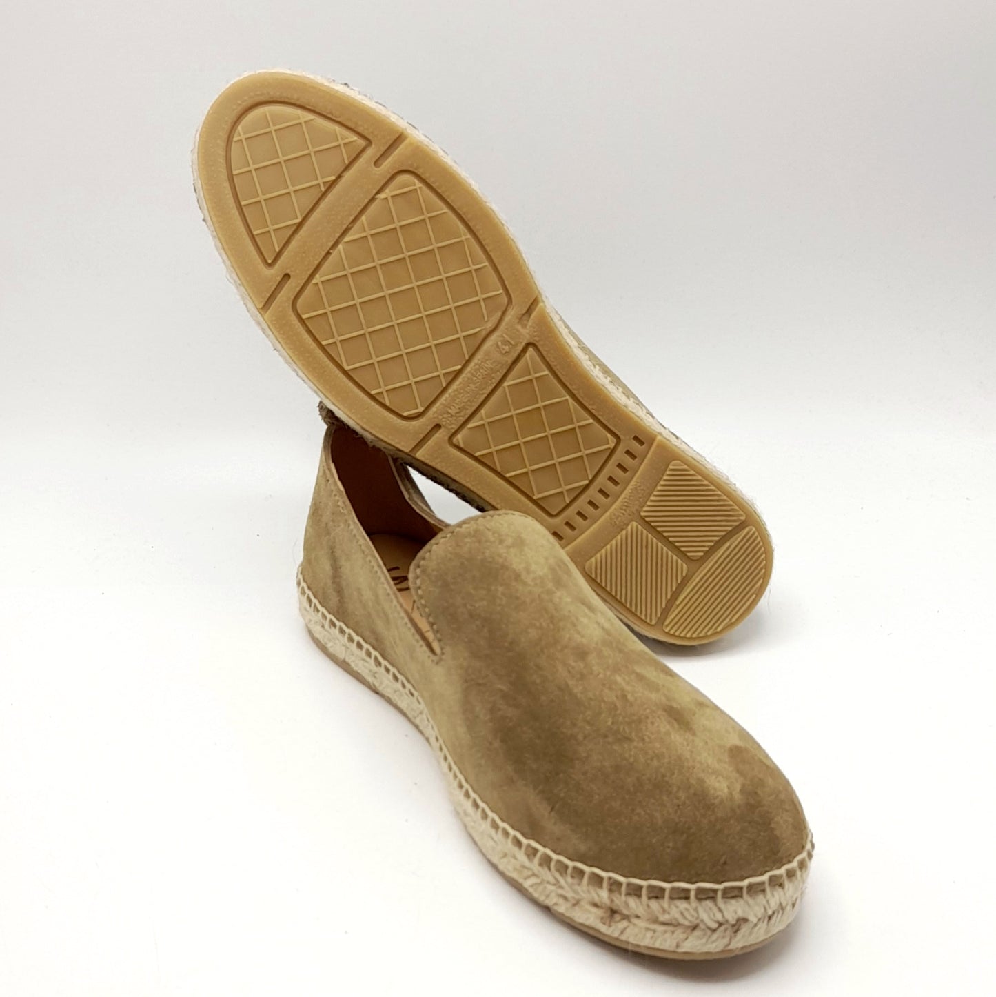 Alpargatas esparto hombre piel KAKI 575
