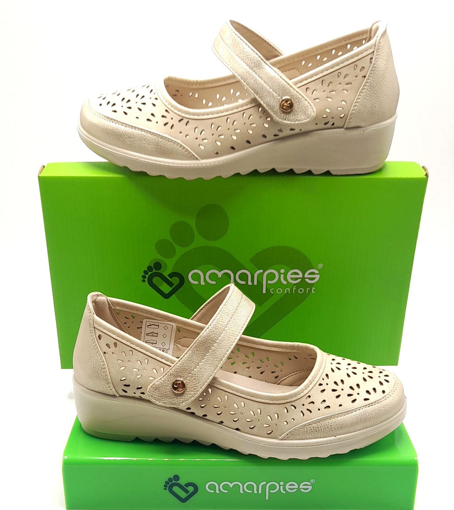Merceditas Cuña AMARPIES ATL28336 BEIGE
