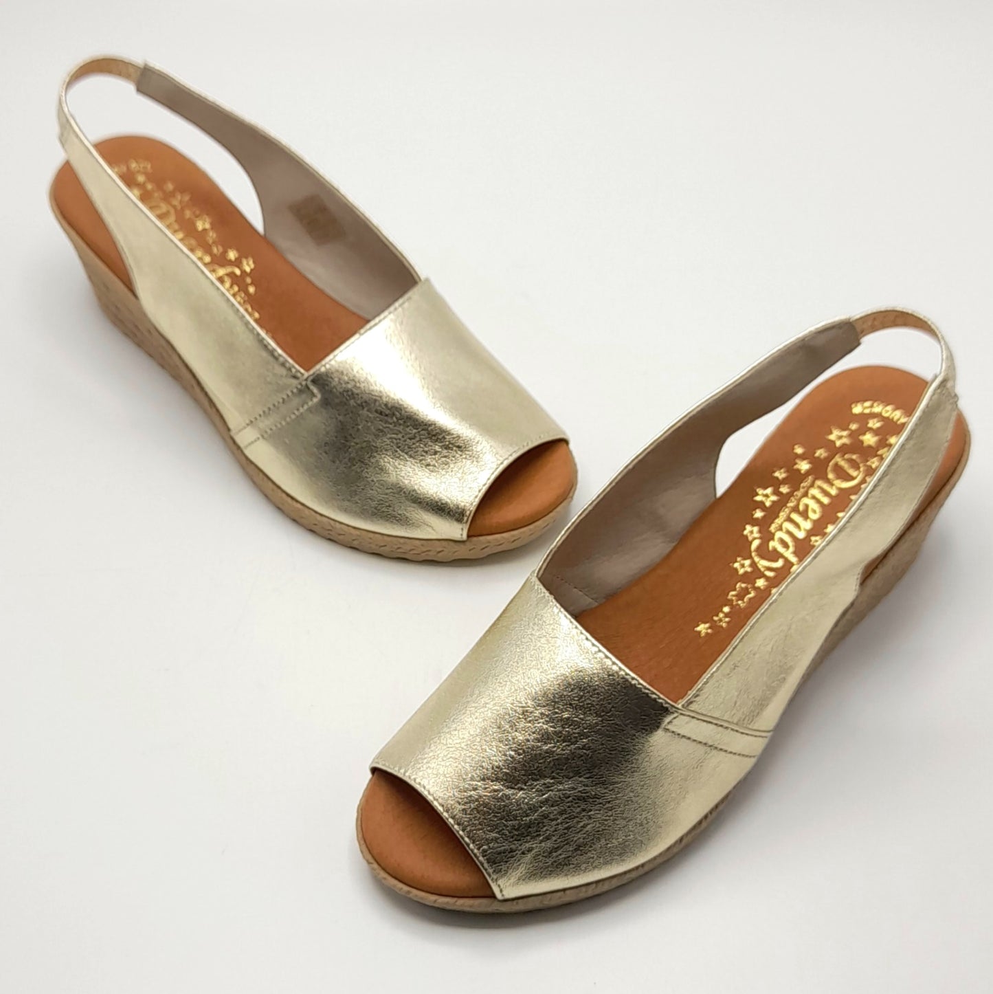 Sandalia Cuña mujer Duendy 3825 Oro