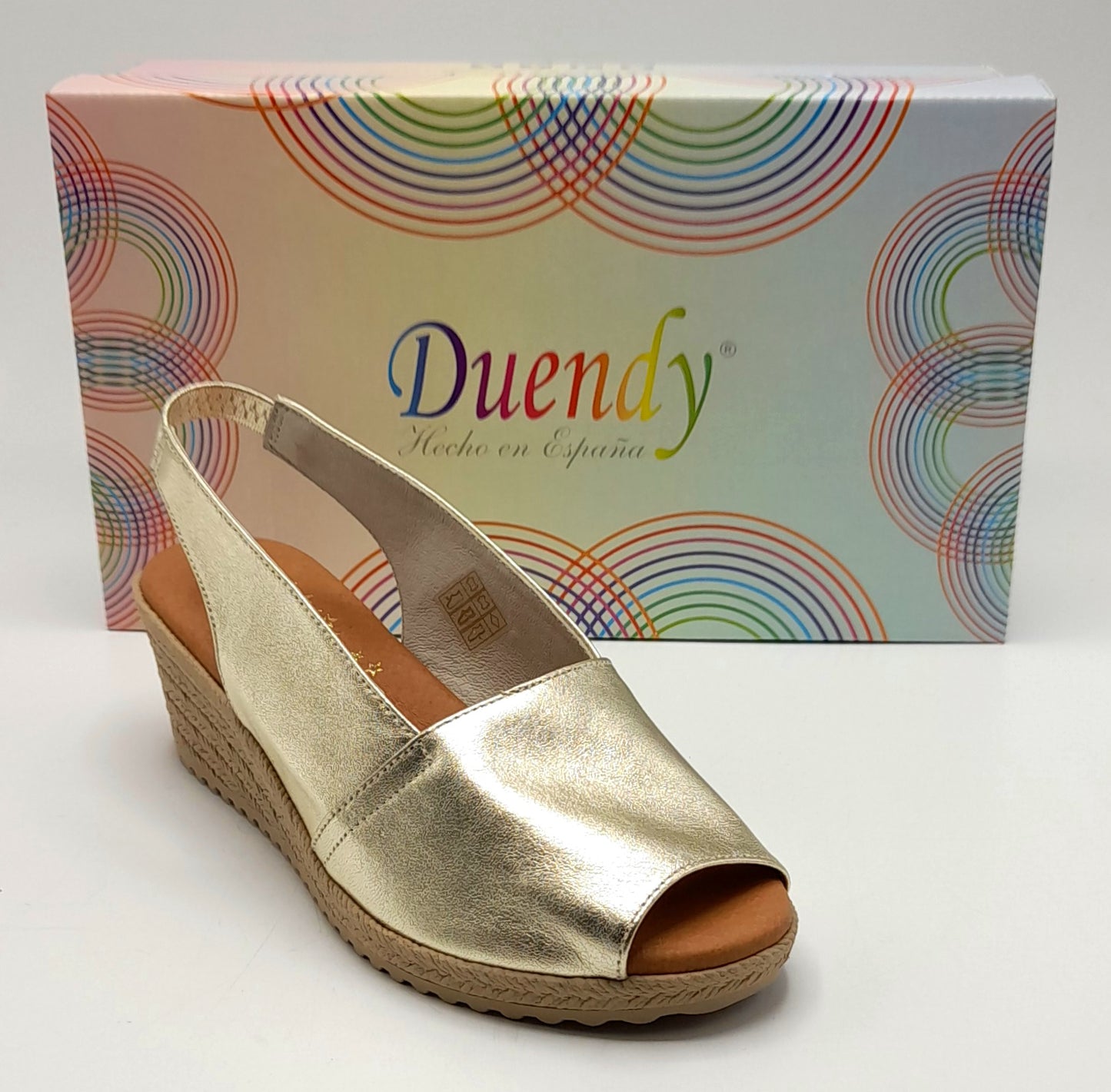 Sandalia Cuña mujer Duendy 3825 Oro