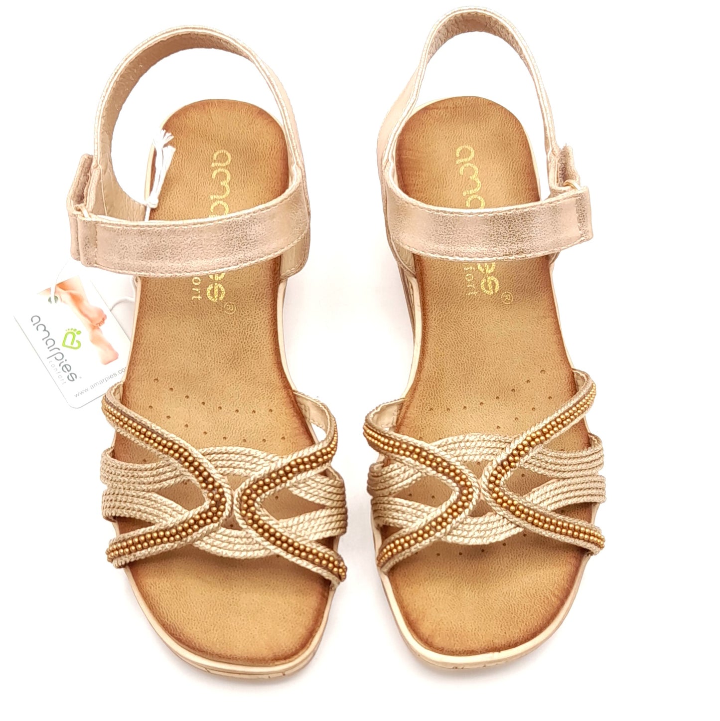 Sandalias cuña AMARPIES ABZ28644 bronce