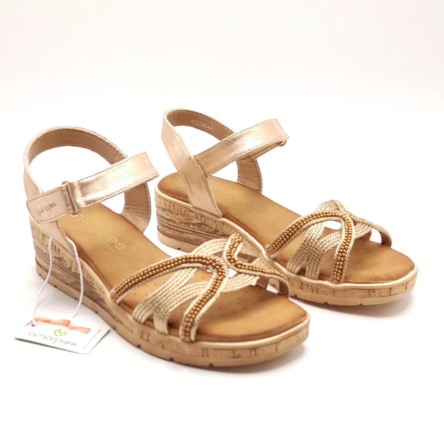 Sandalias cuña AMARPIES ABZ28644 bronce