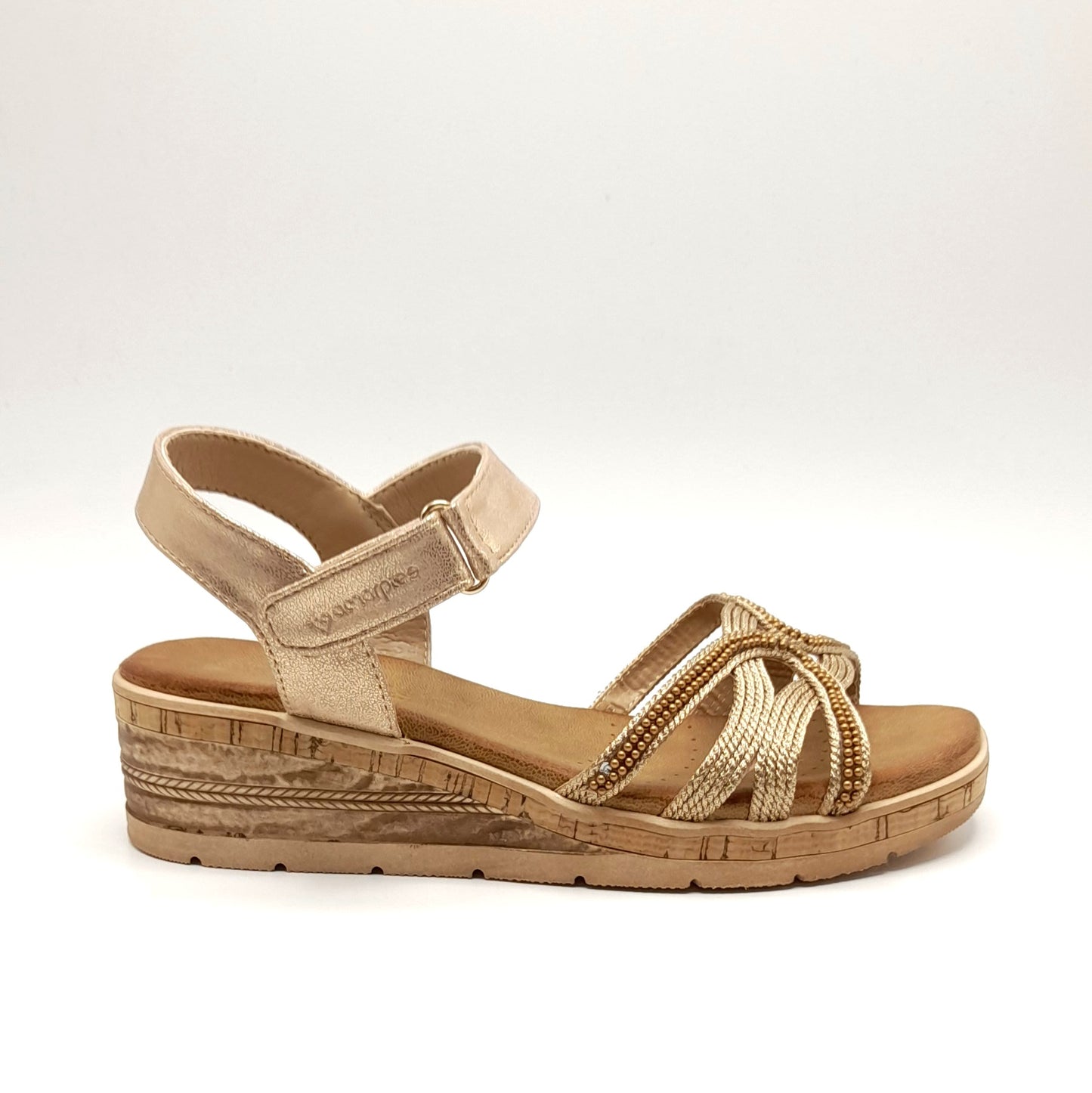 Sandalias cuña AMARPIES ABZ28644 bronce