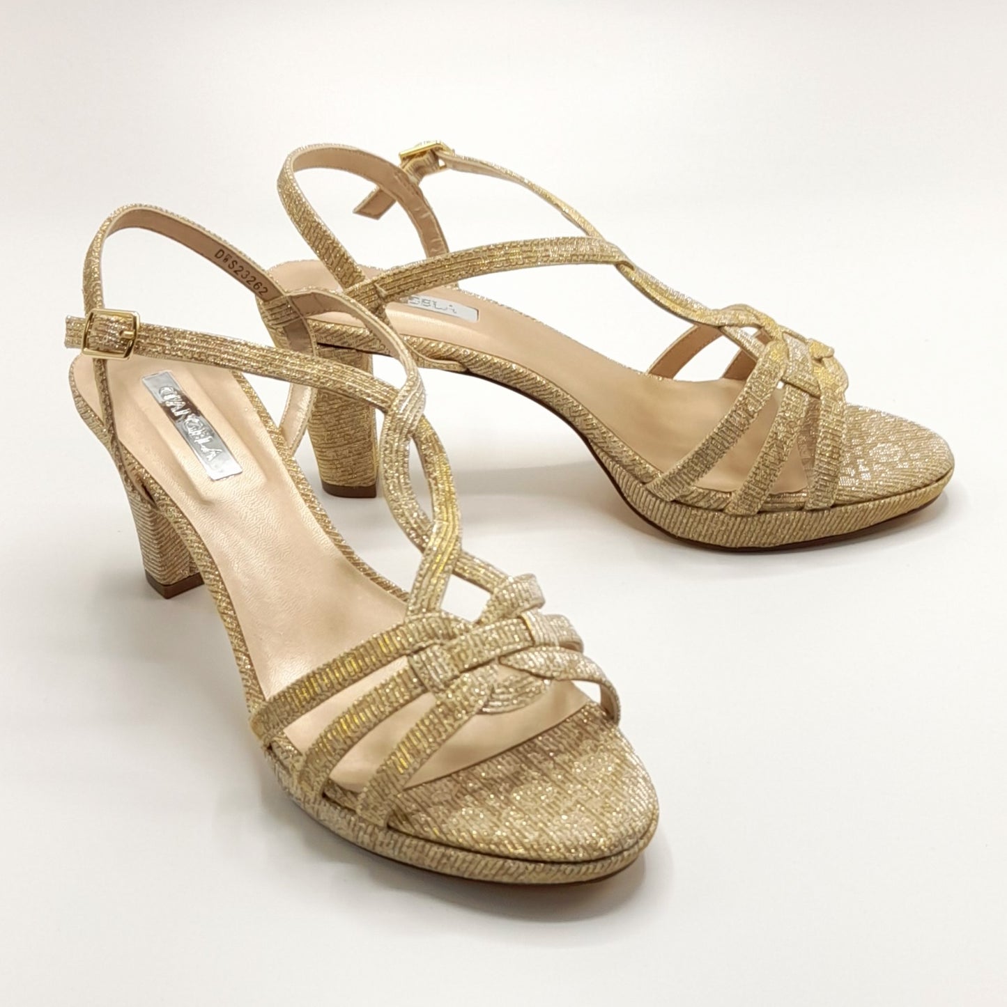 Sandalias tacón D´ANGELA DWS23262 ORO