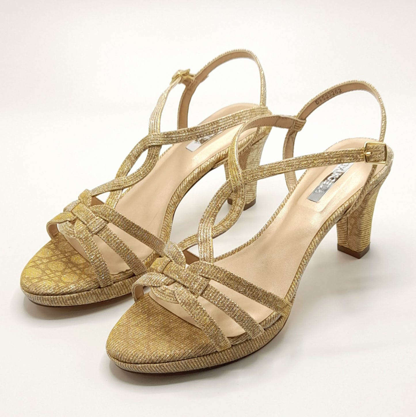 Sandalias tacón D´ANGELA DWS23262 ORO