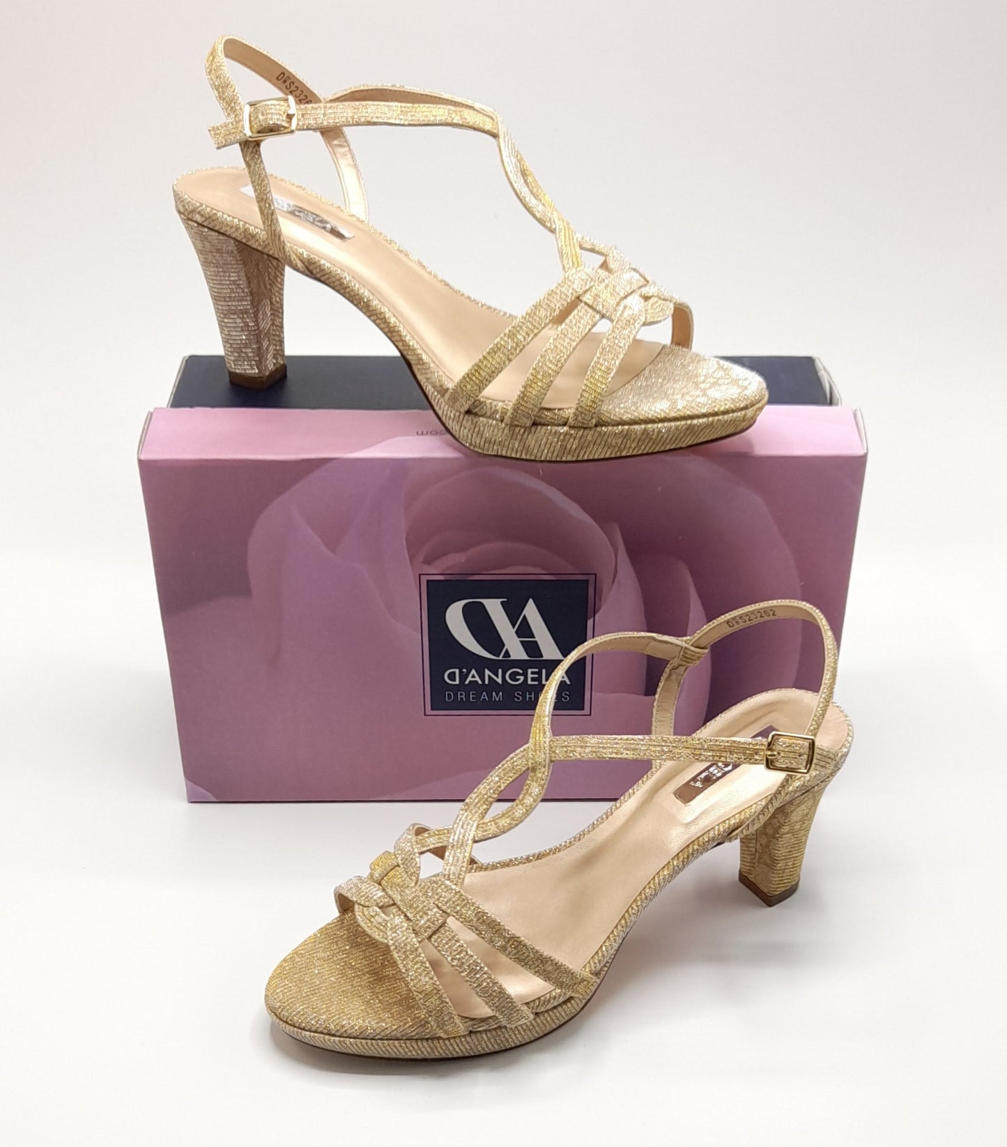 Sandalias tacón D´ANGELA DWS23262 ORO