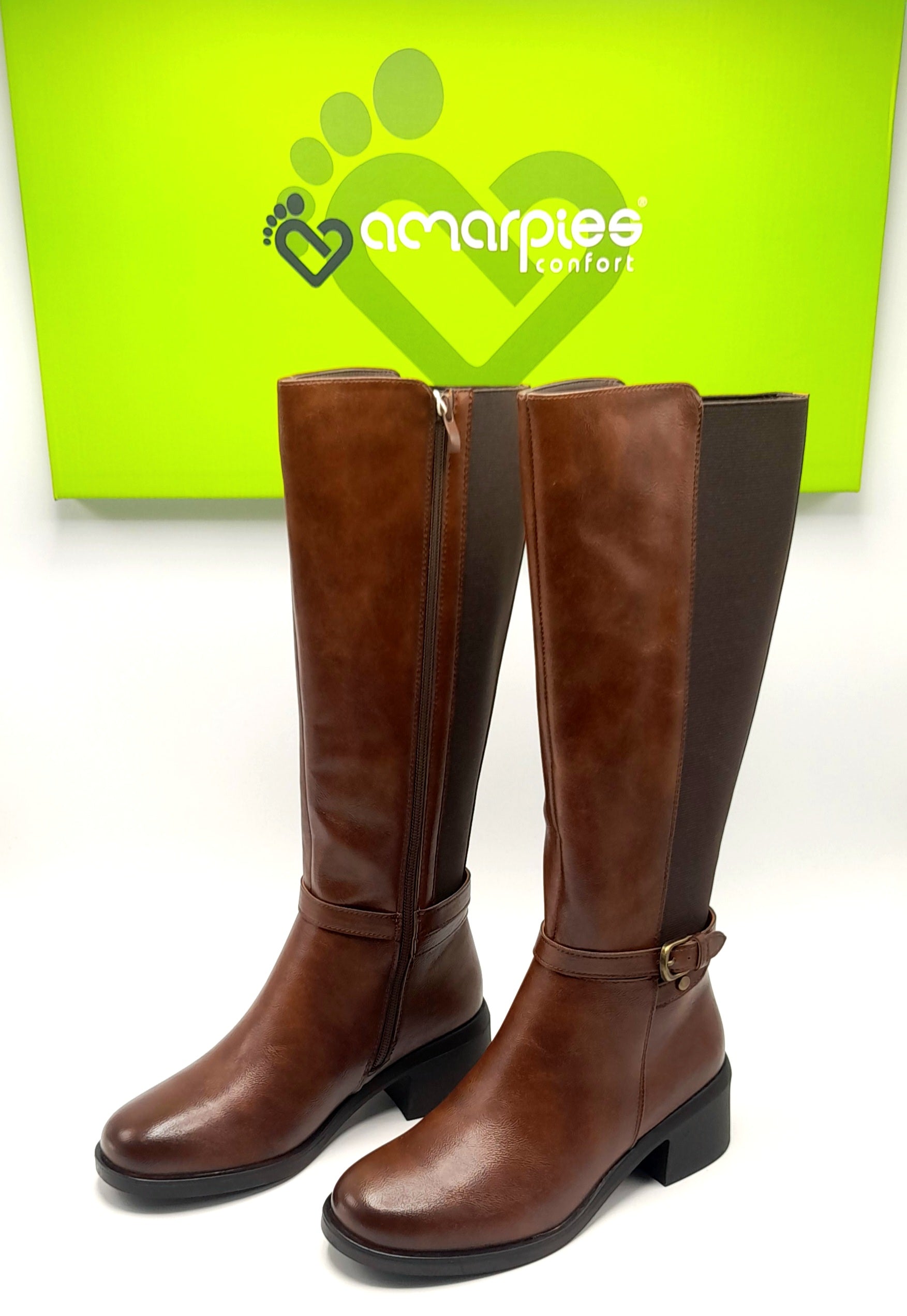 BOTAS MUJER AMARPIES AHS29488 CUERO