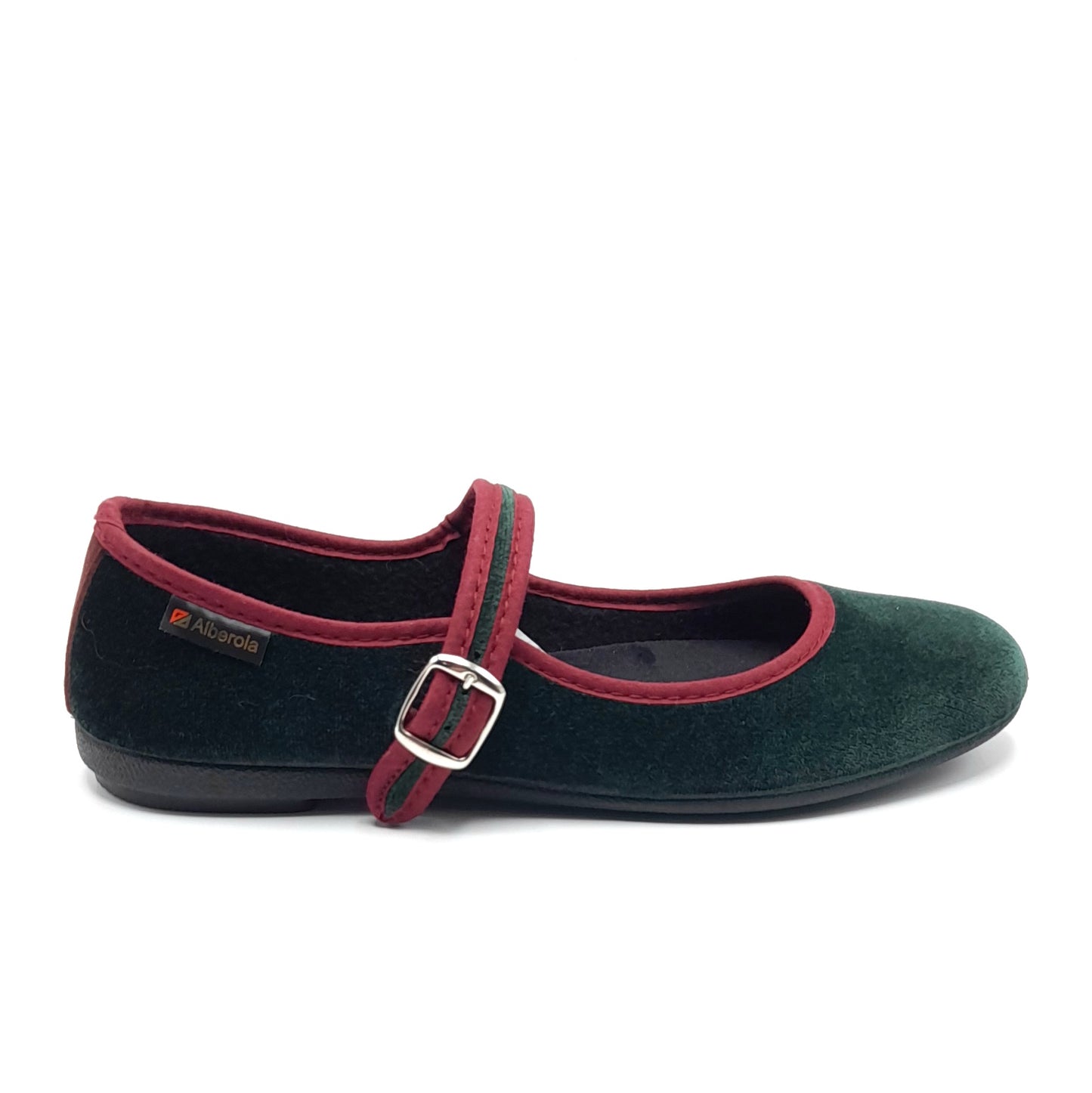 Merceditas hebilla Alberola 78 Verde Botella y Negro