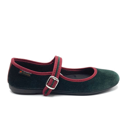 Merceditas hebilla Alberola 78 Verde Botella y Negro