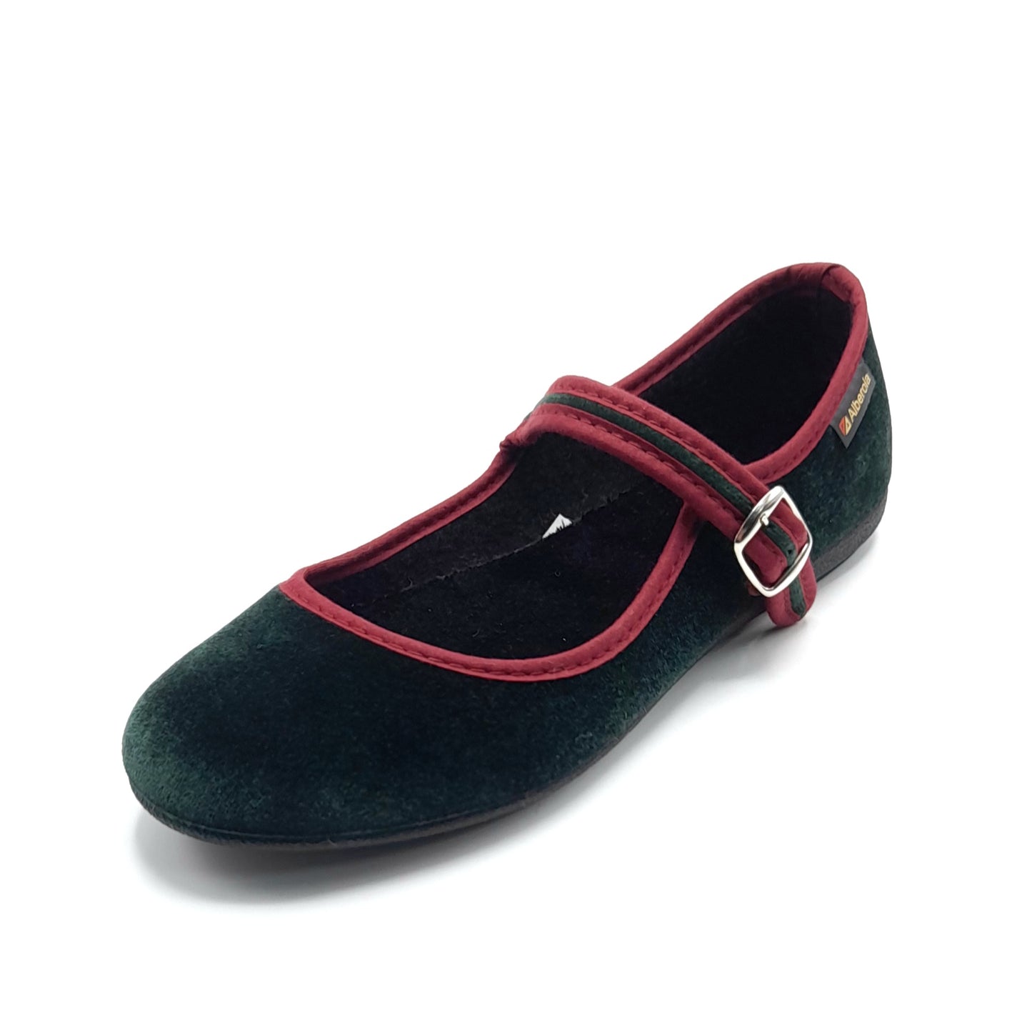 Merceditas hebilla Alberola 78 Verde Botella y Negro