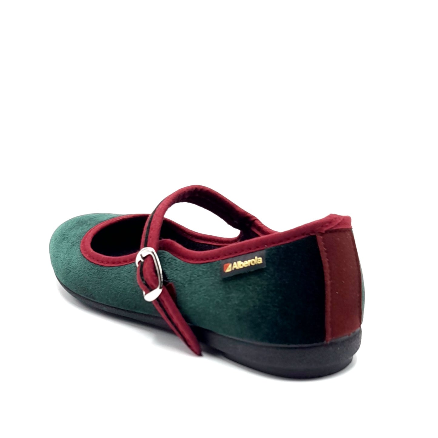 Merceditas hebilla Alberola 78 Verde Botella y Negro