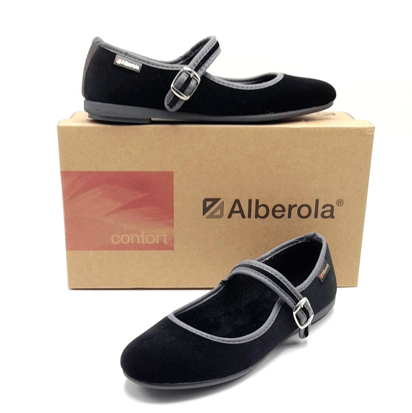 Merceditas hebilla Alberola 78 Verde Botella y Negro