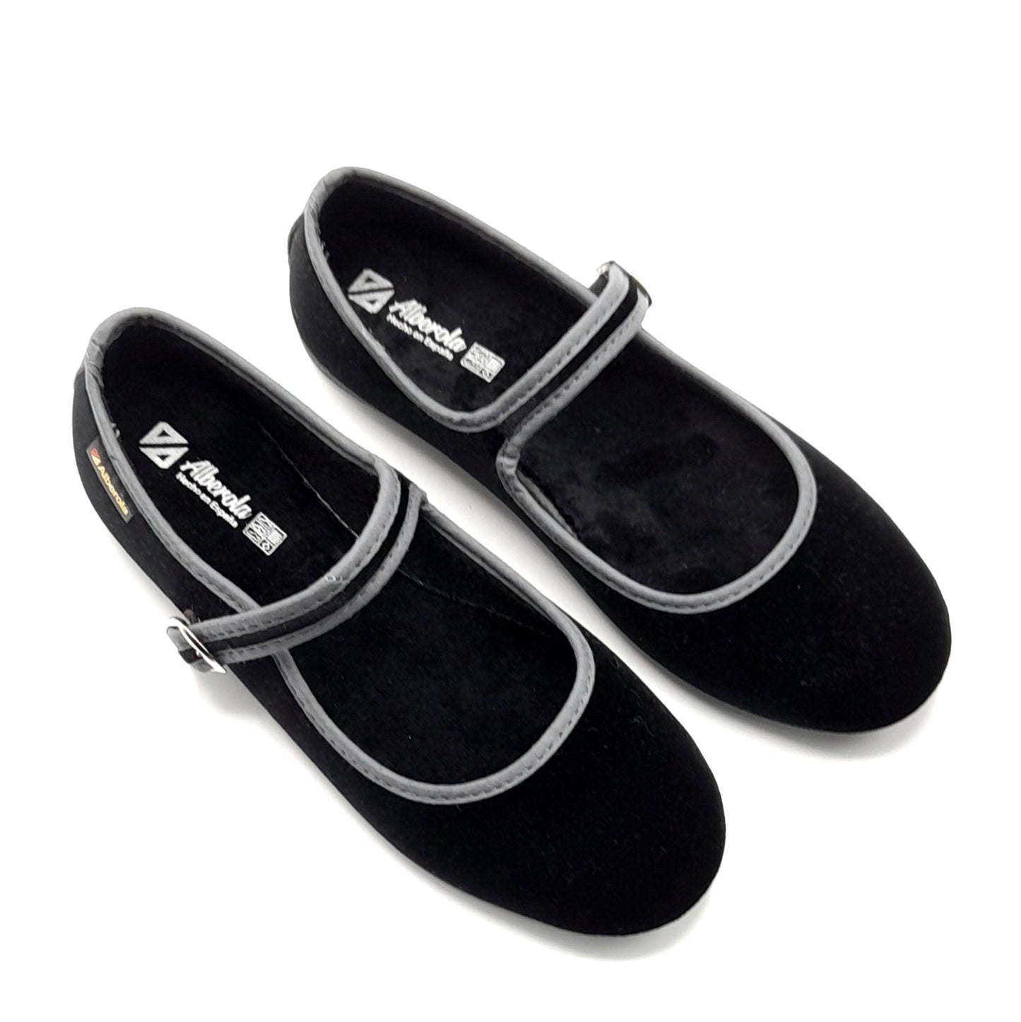 Merceditas hebilla Alberola 78 Verde Botella y Negro