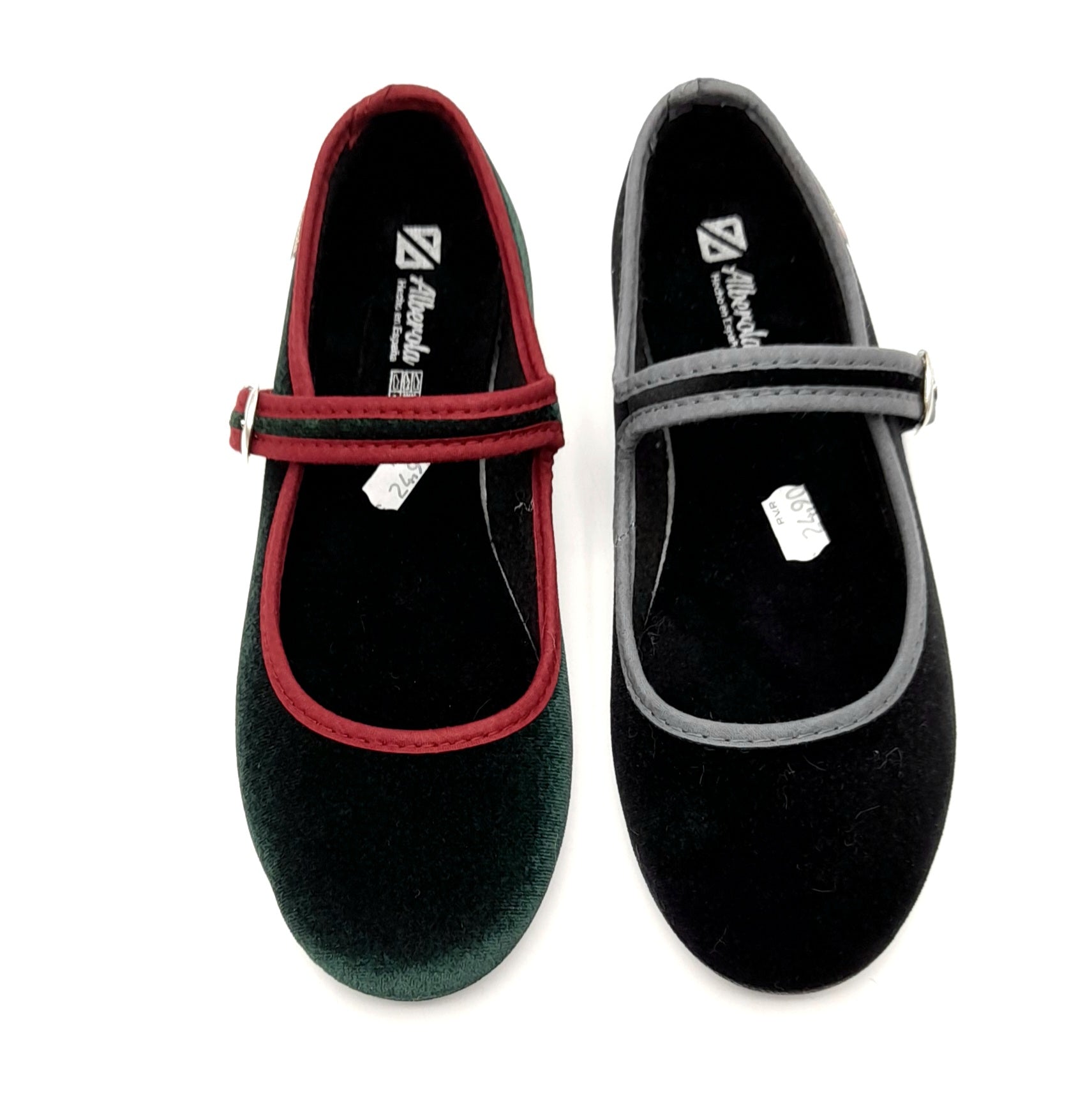 Merceditas hebilla Alberola 78 Verde Botella y Negro