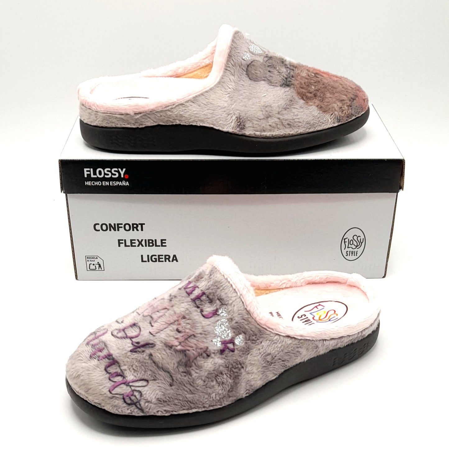 Zapatillas de casa mujer FLOSSY 26-283 La mejor MAMÁ del MUNDO  ROSA