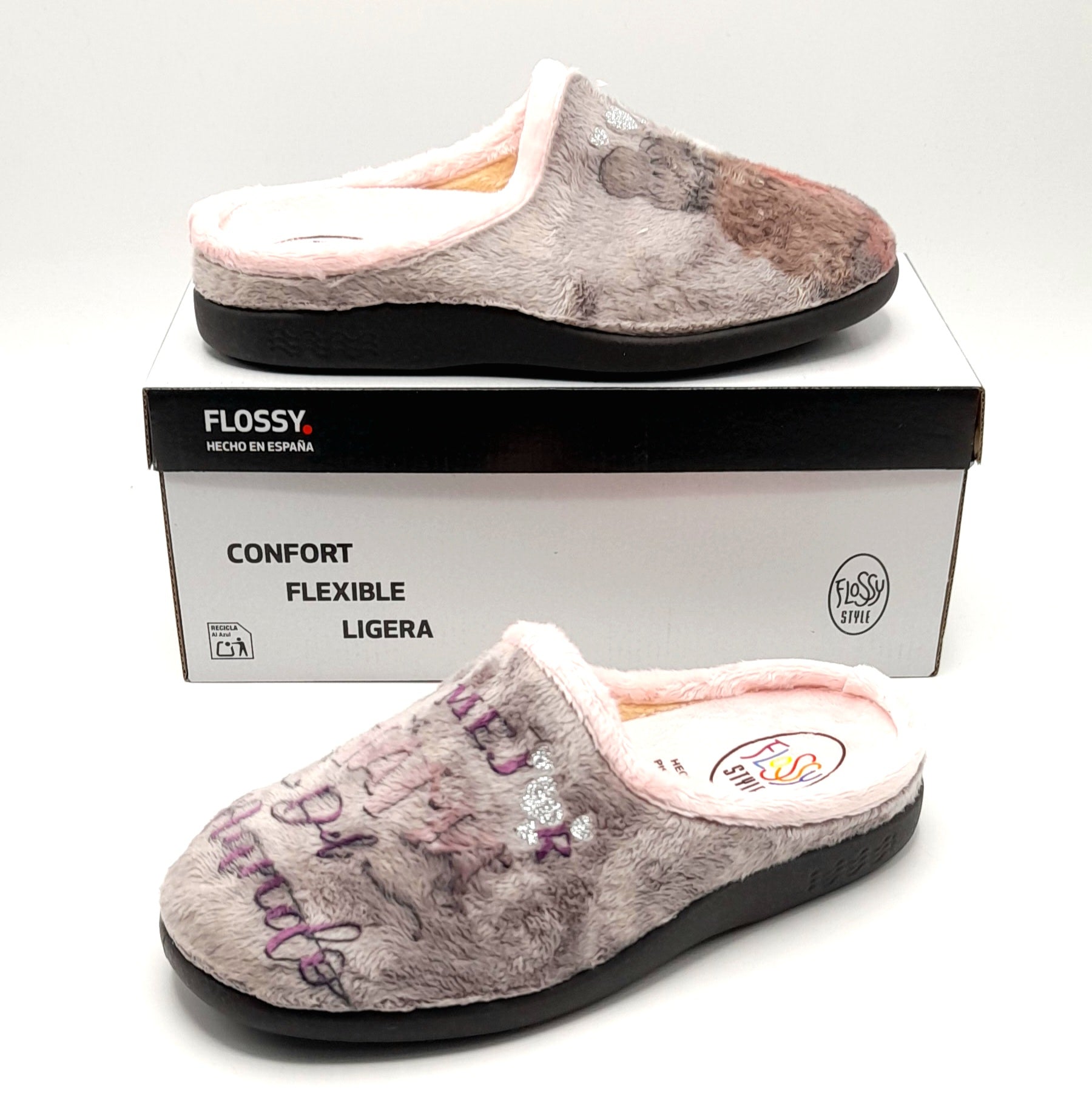 Zapatillas de casa mujer FLOSSY 26-283 La mejor MAMÁ del MUNDO  ROSA