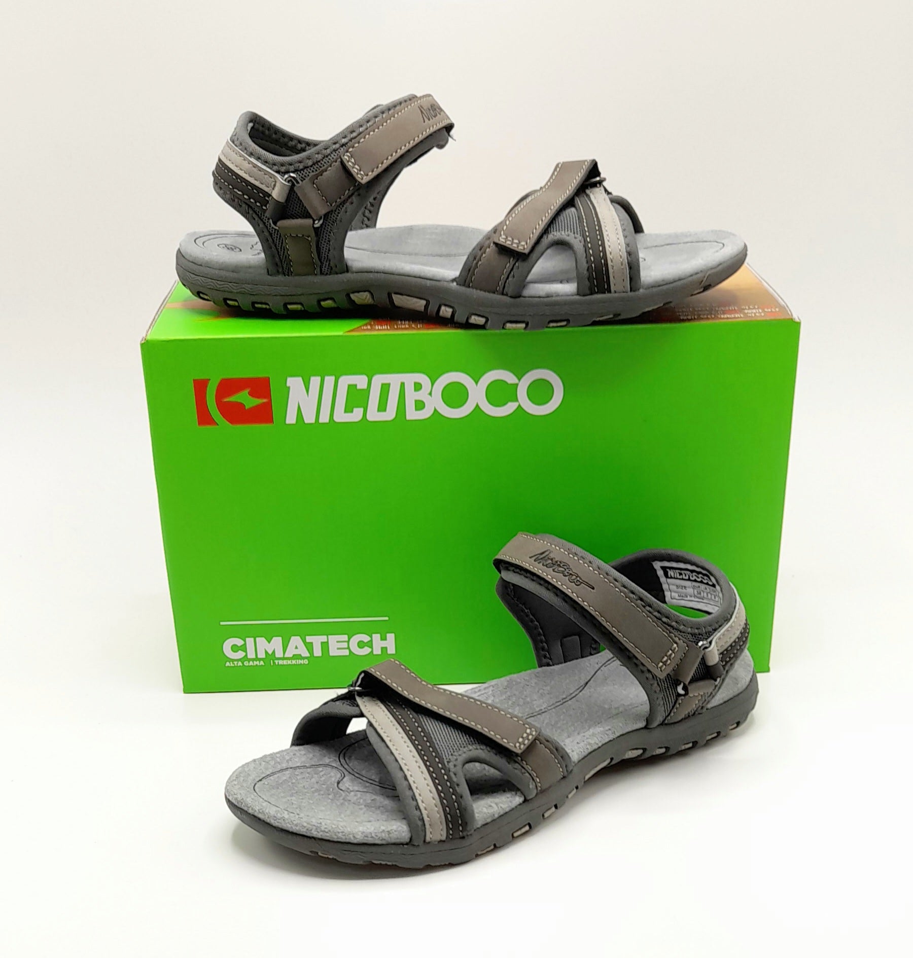 Sandalia De Piscina NICOBOCO Afrodita Para Mujer - Detalle Hoja Plateada, Caucho, Hebilla En Tobillo