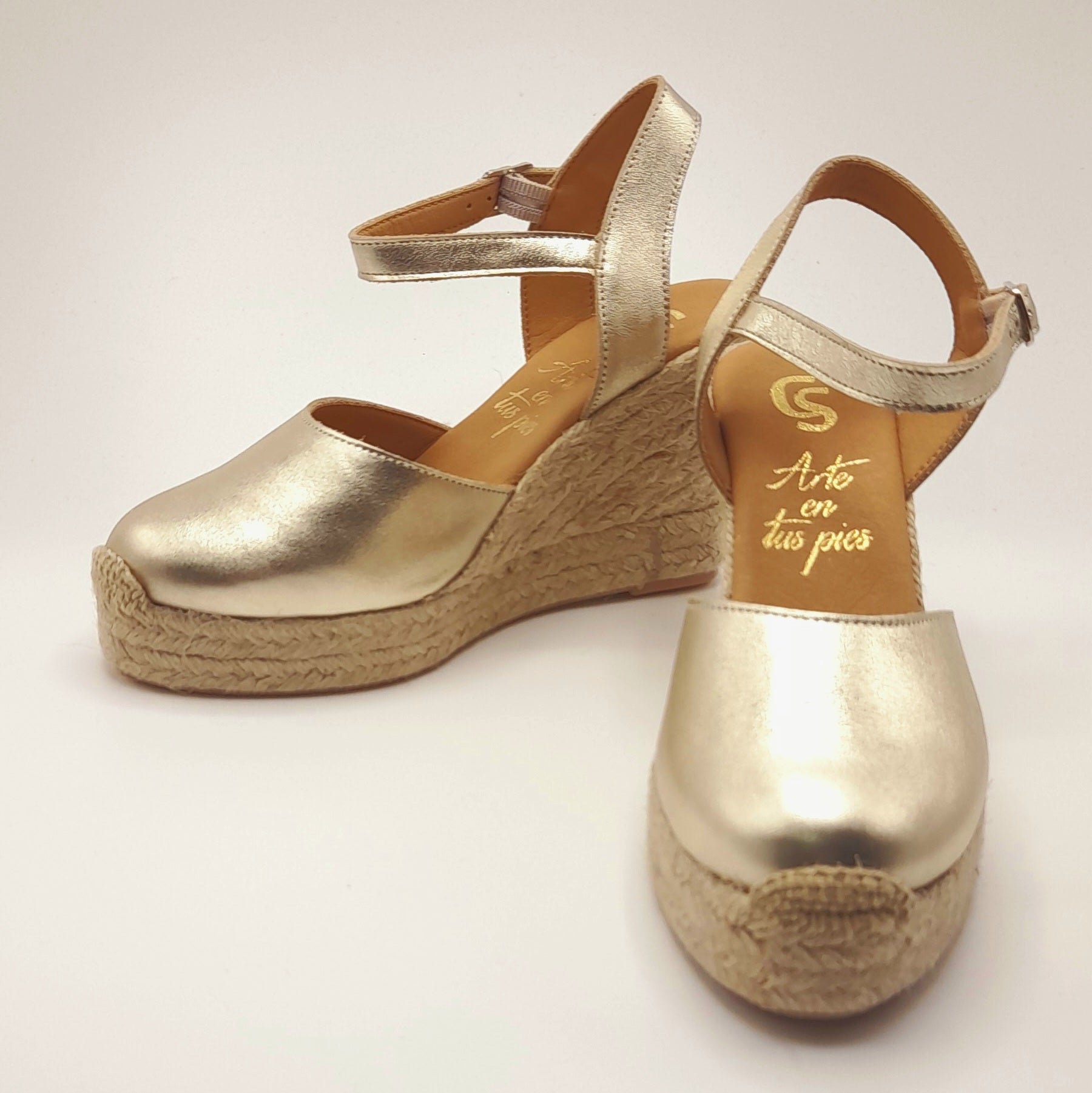 Esparto Fiesta Cuñas De Esparto Color Beige Cuñas De Sandalias