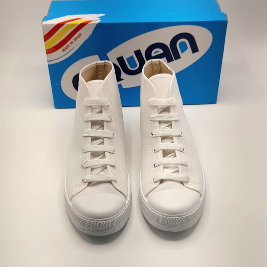 Bota Basket cordones lona CRUAN 388 Blanca Ceremonias