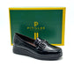 MOCASÍN MUJER PITILLOS 11502 NEGRO CHAROL