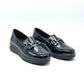 MOCASÍN MUJER PITILLOS 11502 NEGRO CHAROL