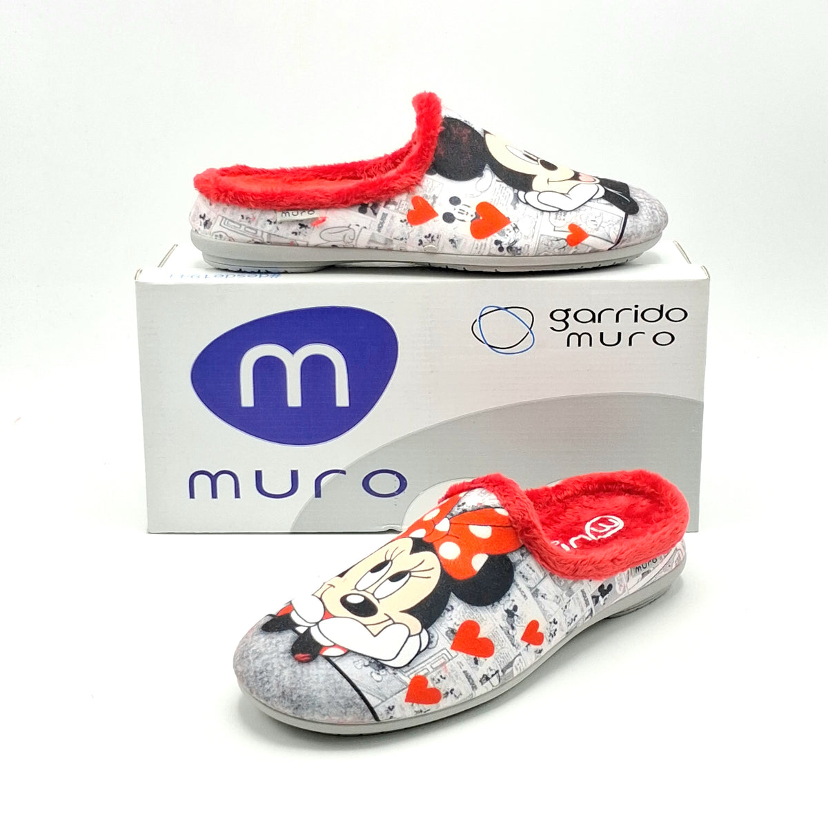 Zapatillas Zueco Mujer MURO 2710 RATONES ROJO