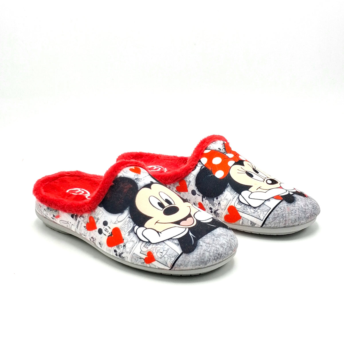 Zapatillas Zueco Mujer MURO 2710 RATONES ROJO