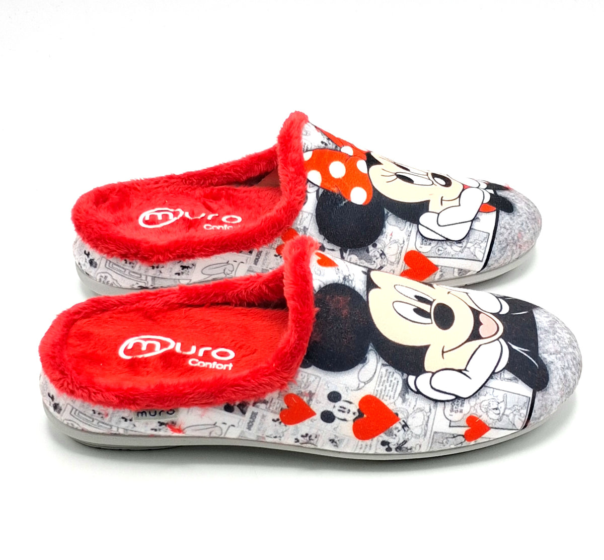 Zapatillas Zueco Mujer MURO 2710 RATONES ROJO