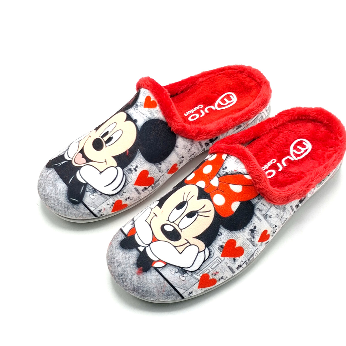 Zapatillas Zueco Mujer MURO 2710 RATONES ROJO