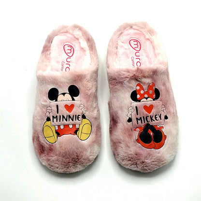 ZAPATILLA ZUECO MURO 2718 MICKEY MOUSE Y MINNIE ROSA