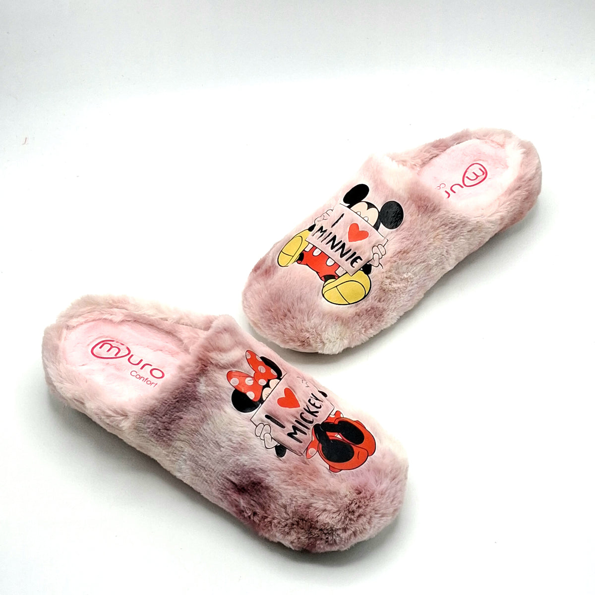 ZAPATILLA ZUECO MURO 2718 MICKEY MOUSE Y MINNIE ROSA