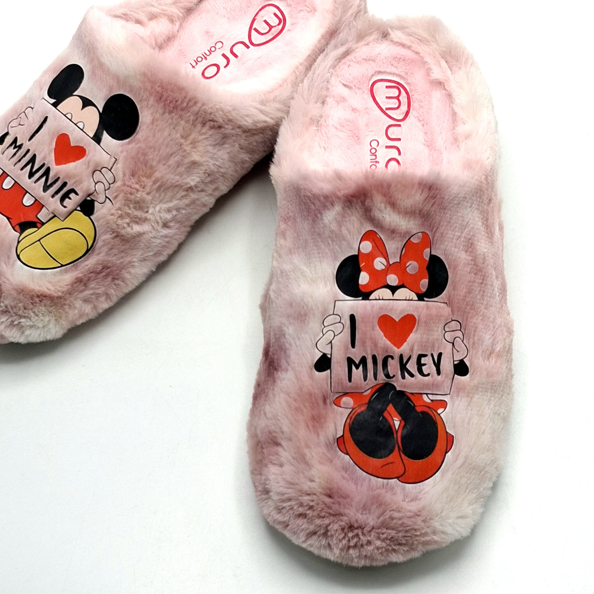 ZAPATILLA ZUECO MURO 2718 MICKEY MOUSE Y MINNIE ROSA