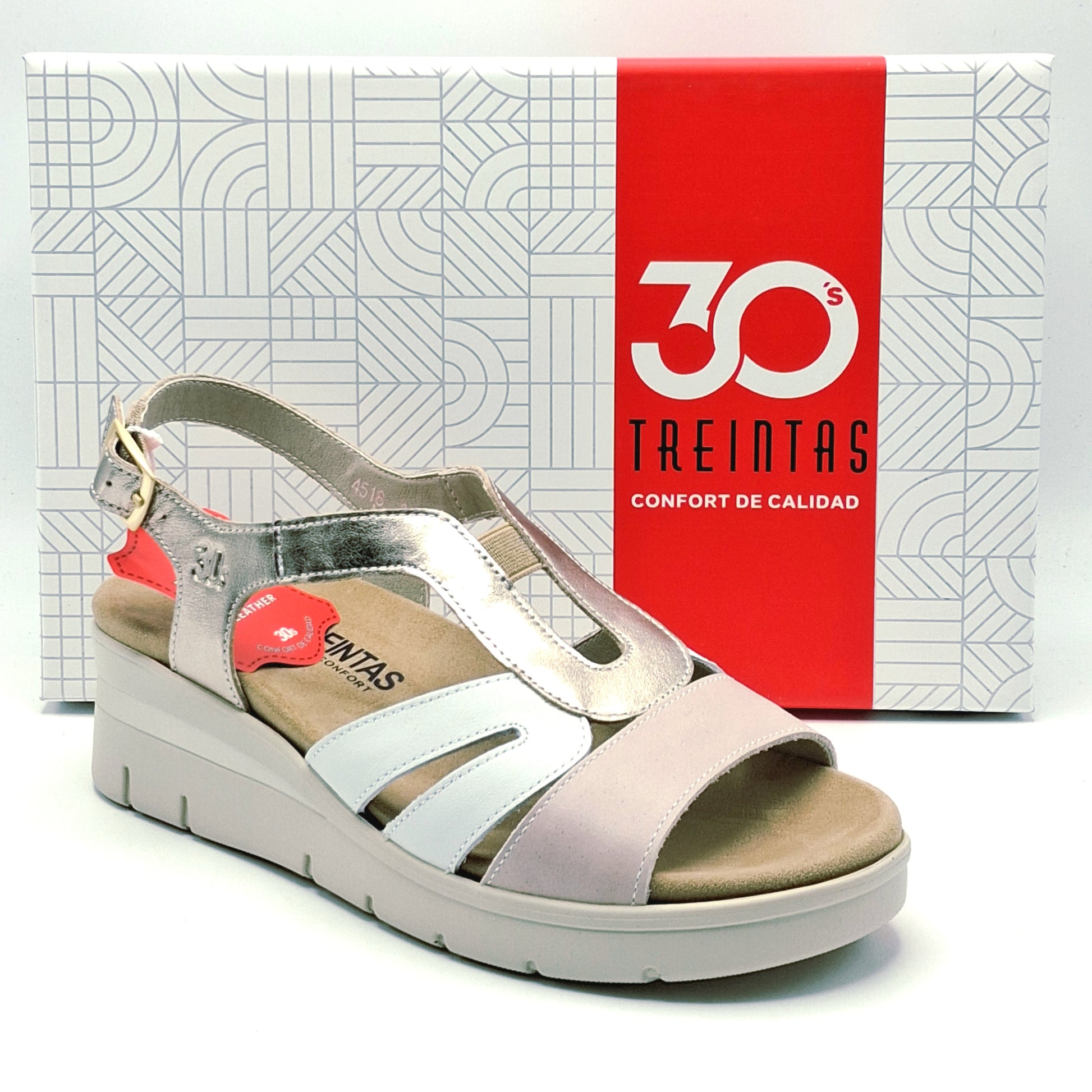 Sandalias mujer TREINTAS 4518 Beig/Oro