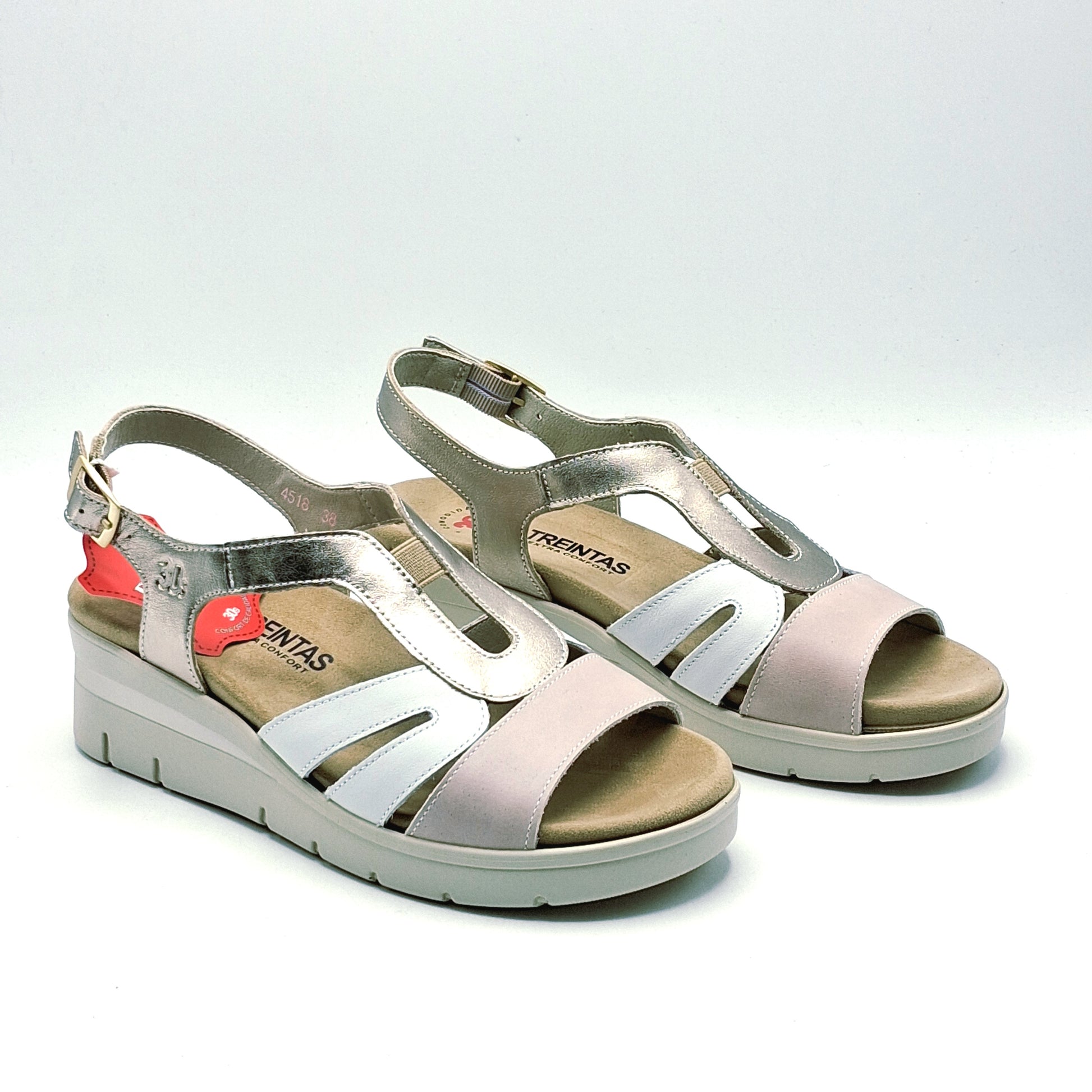 Sandalias mujer TREINTAS 4518 Beig/Oro