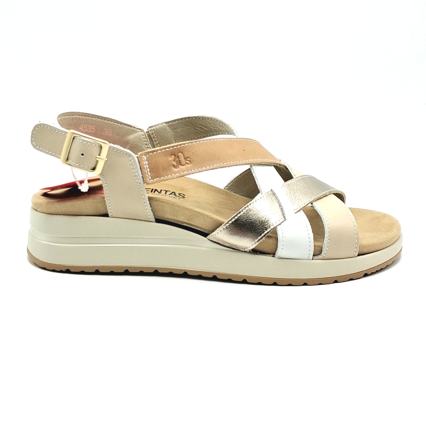 Sandalias mujer TREINTAS 4535 Trenzada Oro/Cuero