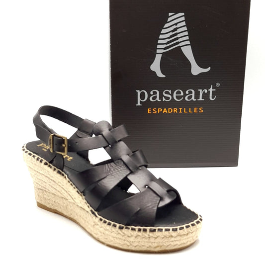 Sandalias Esparto mujer Paseart OM20 Negro