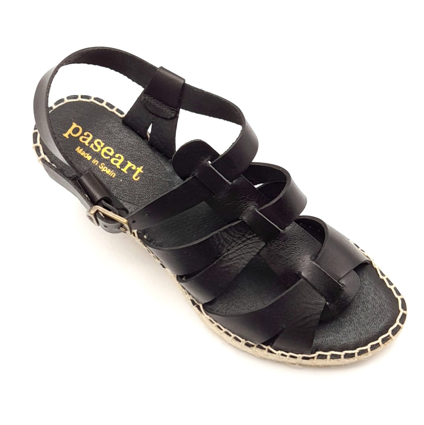 Sandalias Esparto mujer Paseart OM20 Negro