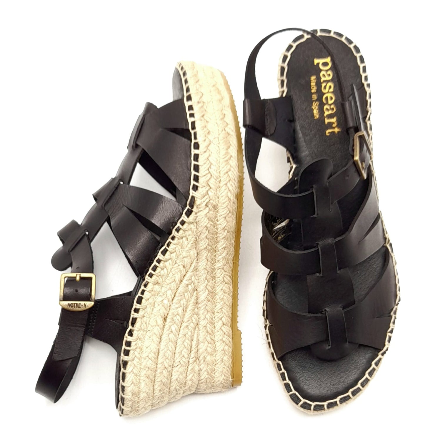 Sandalias Esparto mujer Paseart OM20 Negro