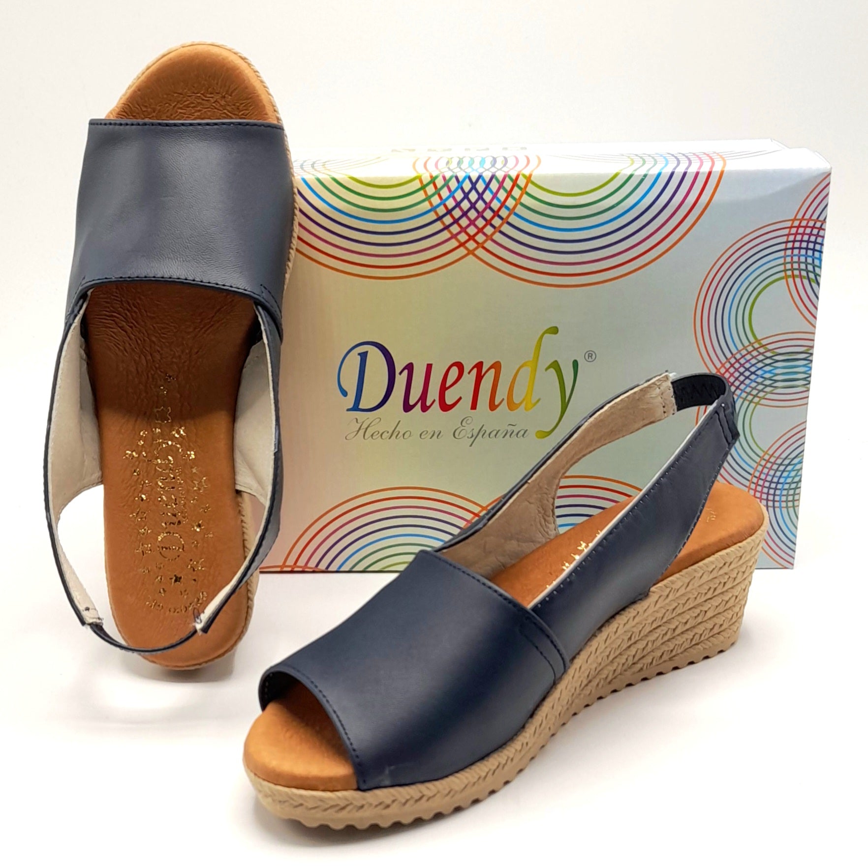 Sandalia Cuña mujer Duendy 3825 Marino