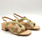 Sandalias Tacón Bajo D´ANGELA DKO28160 ORO