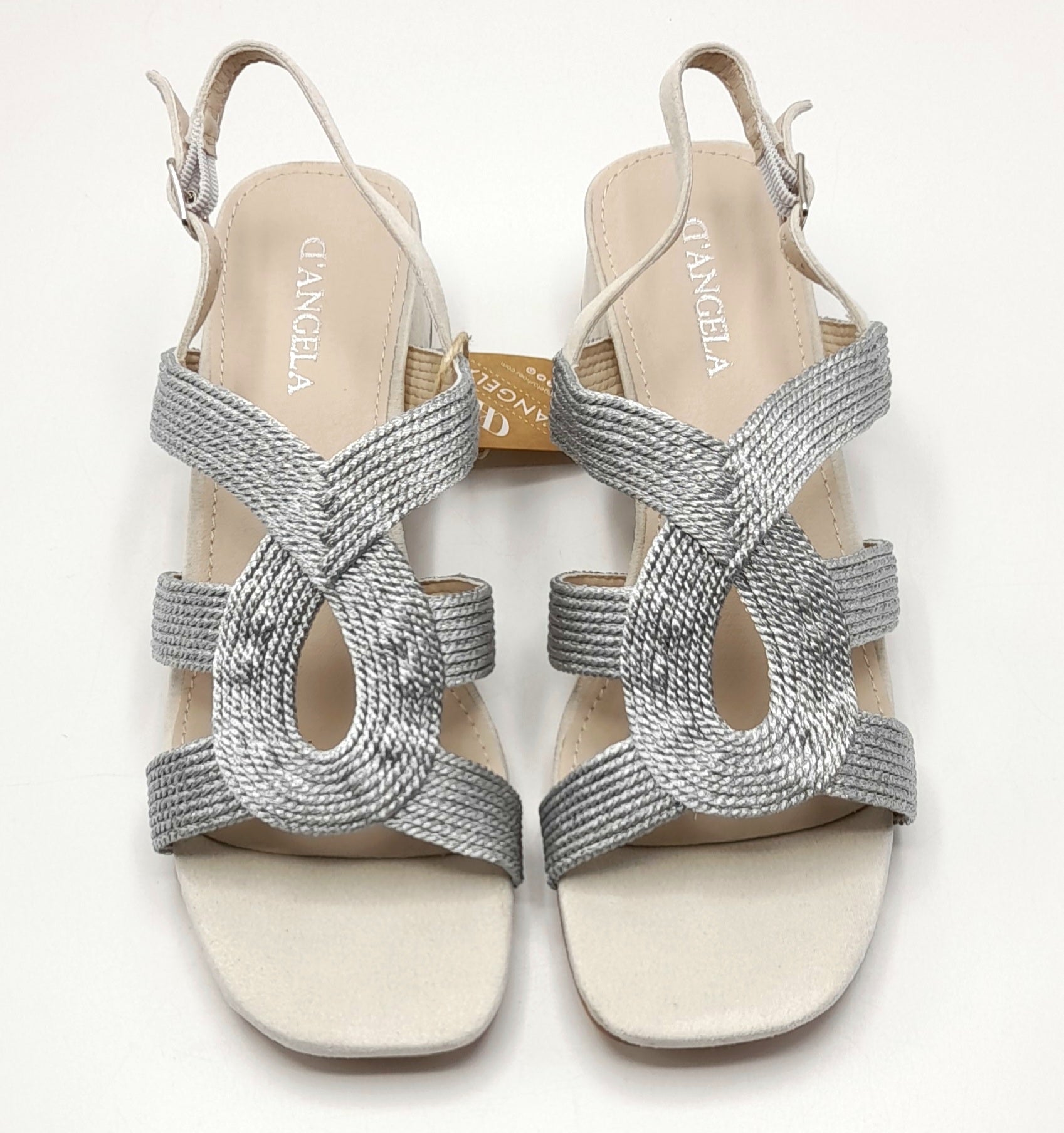 Sandalias Tacón Bajo D´ANGELA DKO28160 PLATA