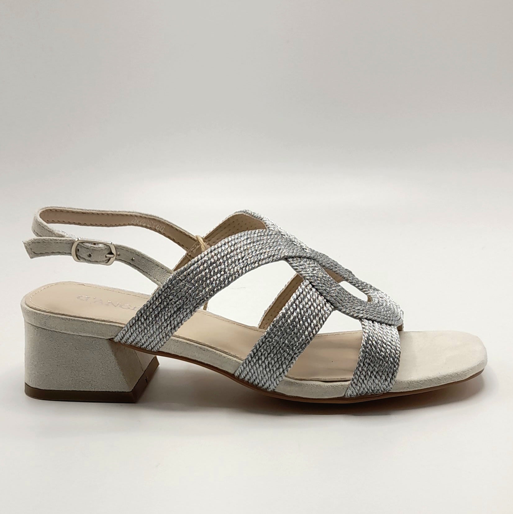 Sandalias Tacón Bajo D´ANGELA DKO28160 PLATA
