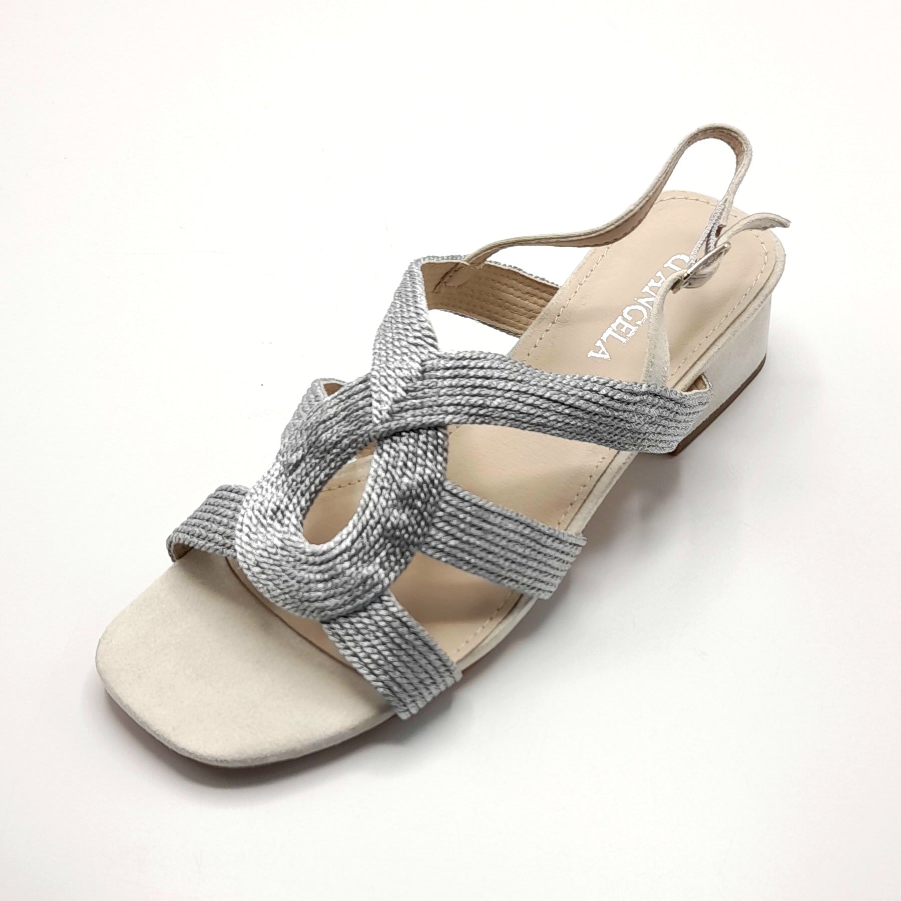 Sandalias Tacón Bajo D´ANGELA DKO28160 PLATA